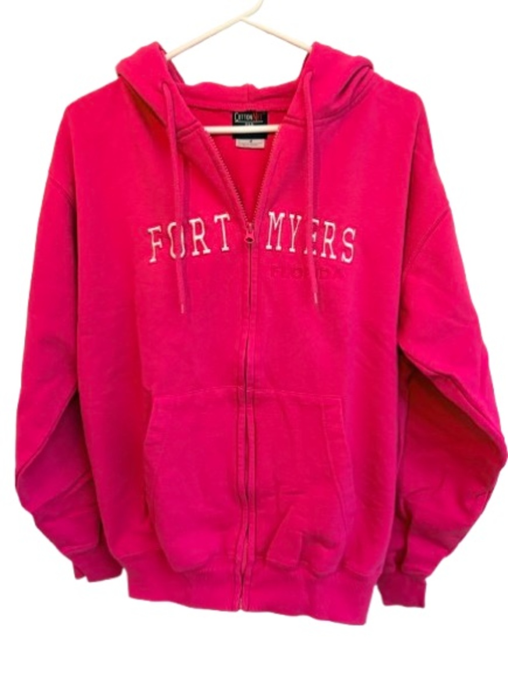 Women's Hot Pink Full-Zip Fort Myers Beach Hoodie